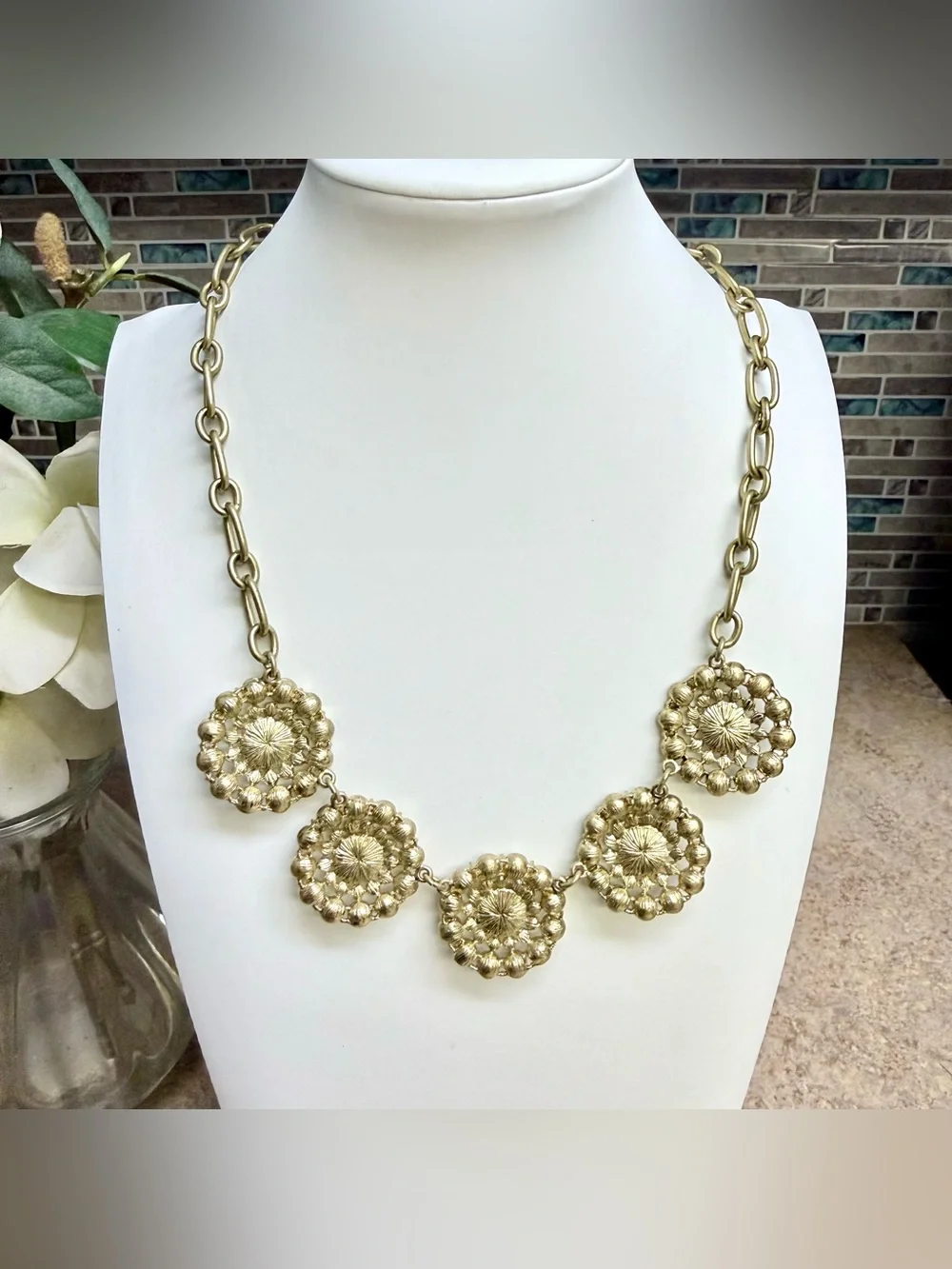 Sparkly J. Crew Rhinestone Goldtone necklace